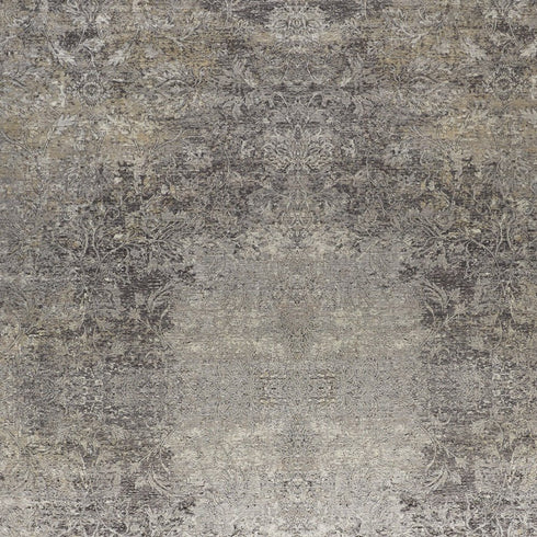 4' X 5' Tan And Gray Oriental Distressed Area Rug